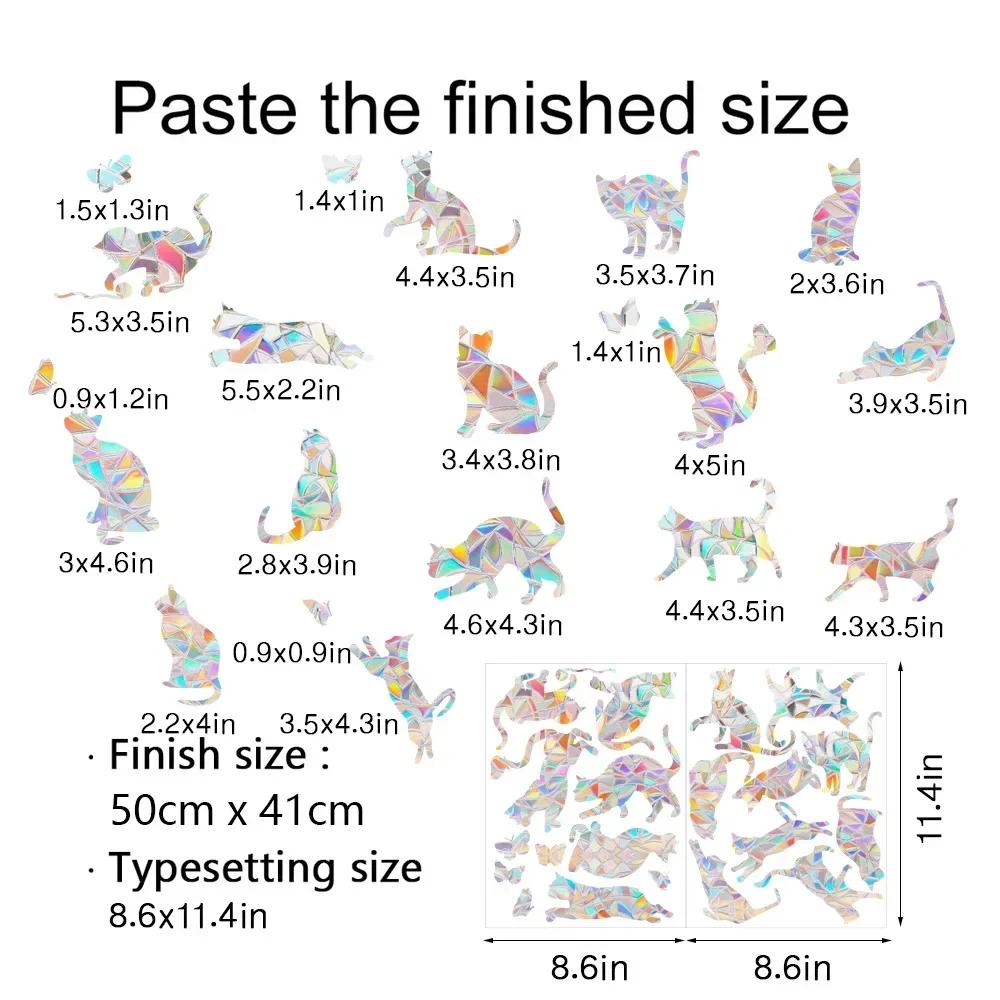 ПВХ кошка бабочка призрак призма стекло радуга ловец солнца наклейки на окна настенные наклейки для дома спальня украшения самоклеящаяся наклейка