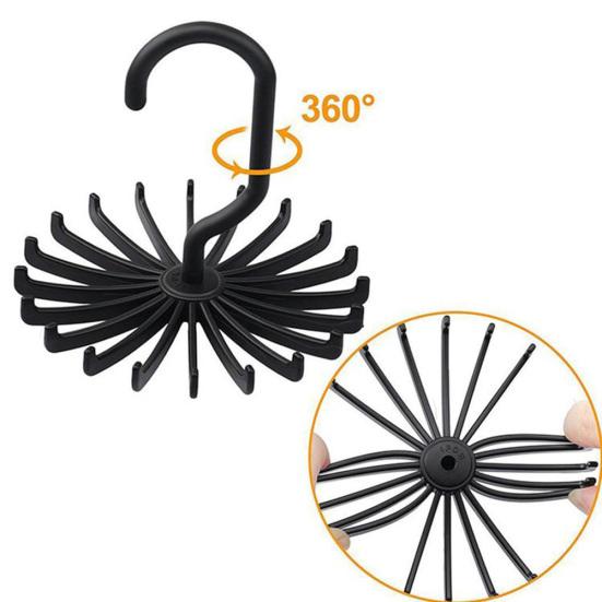 1 шт., 20 крючков, вращающаяся стойка для галстуков, регулируемый ремень, вешалка для шарфа, органайзер