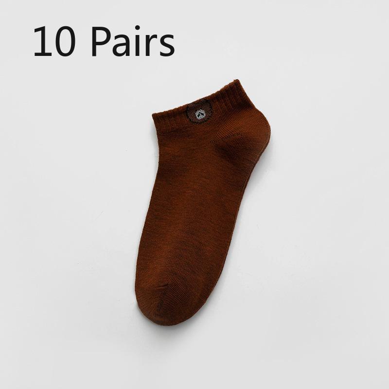 10 Pairs of Women's Four Seasons Disposable Cartoon Bear Socks