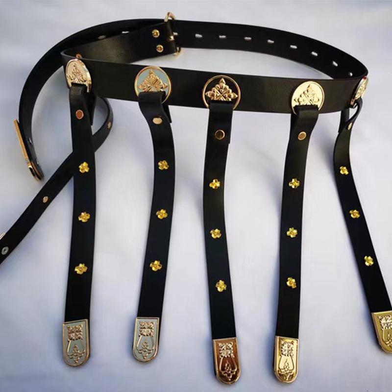 Традиционный пояс ханьфу, ремень в древнем стиле, ремни-подвески, одежда с летающими рыбами, халат с круглым вырезом, аксессуары, кожаный пояс Тан