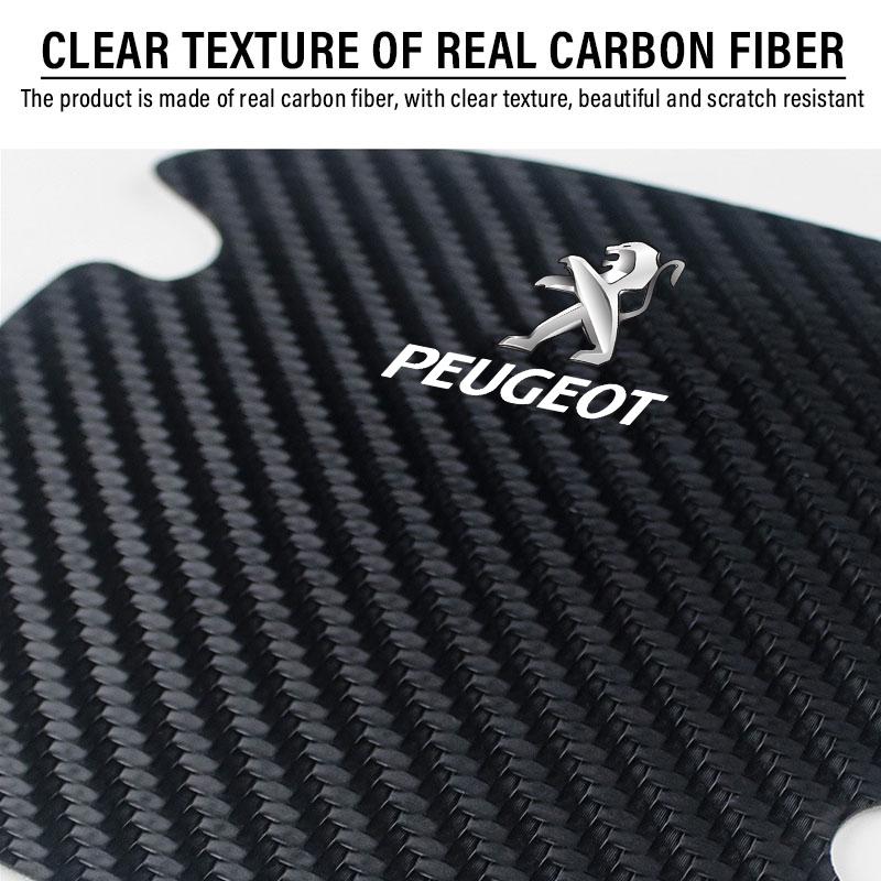 4 шт. Защитная наклейка на ручку двери автомобиля Эмблема Украшение автомобиля Стайлинг Для Peugeot 308 408 508 RCZ 208 3008 2008 206 207 108 406 407 408 206 207 208