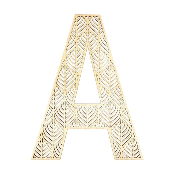 Grande lettre en bois - A - Bois - Ajouré - A décorer - 24 cm - Loisirs créatifs