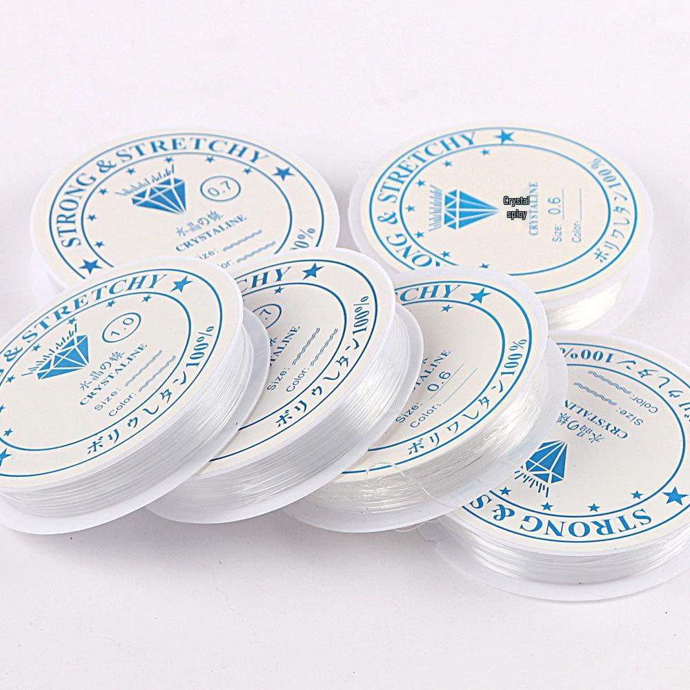 Прозрачная эластичная хрустальная нить для бисероплетения для изготовления украшений своими руками - в наличии желтая и синяя этикетки