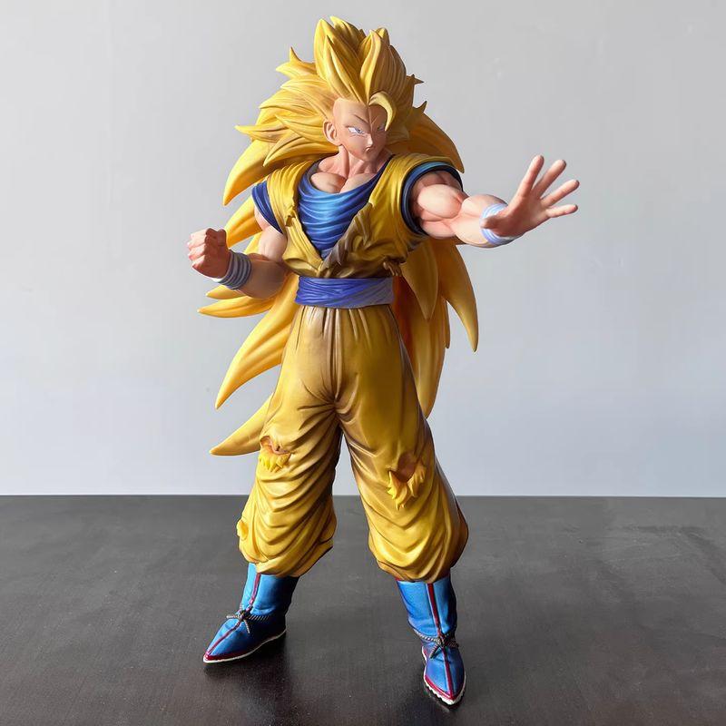 33 см DBZ SSJ3 Сон Гоку Модель Аниме Dragon Ball Z Фигурка Действия Манга Супер Сайян 3 Фигурка Игрушки Фигурки GK Статуя Украшения
