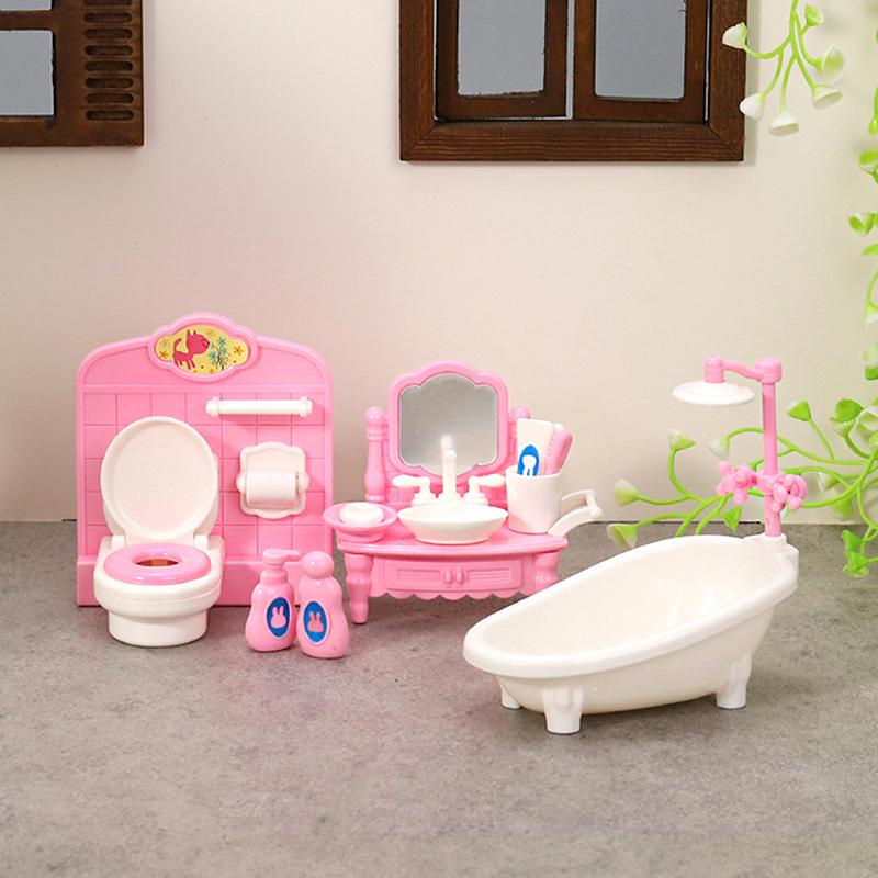 1Комплект 1:12 кукольных миниатюрных ванн, туалетов, раковин, набор мебели для ванной комнаты, модель для дома, декор, игрушка, кукольный дом, аксессуары