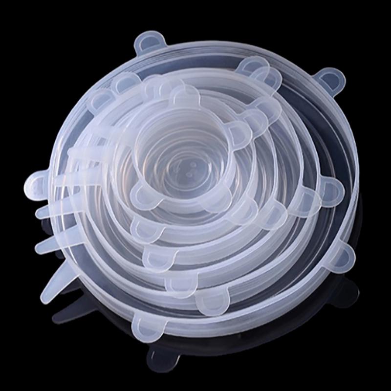 6 шт. силиконовые крышки, адаптивные силиконовые крышки, универсальные тарелки, растягивающиеся, сохраняющие свежесть, герметичные крышки, силиконовые крышки для еды для кухни