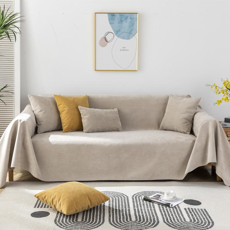 Solid Color Waterproof Blanket Single Full Cover Chenille Sofa Cover Dust Anti-cat Scratch Protection Cover Sofa Blanket Carpet