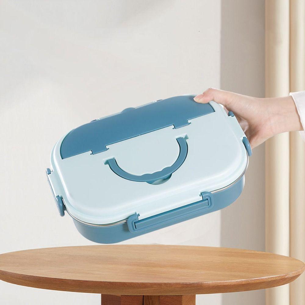 Insulated 4 Compartment Lunch Box Sealed Divided Food Storage Container  Student