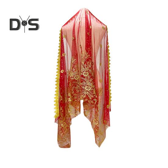 Индийский танец вуаль сетка с горячим тиснением цветы костюм реквизит взрослые дети многоразовые выступления фестивали вечеринки взрослый костюм вуаль