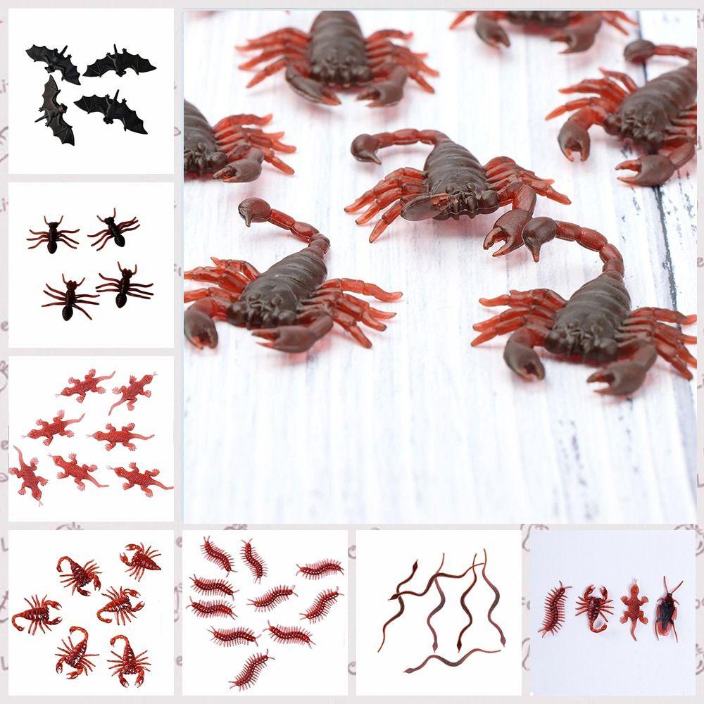 10Pcs/set Scorpion Simulation Fake Rubber Cockroach Simulation Cockroach Model Tricky Props