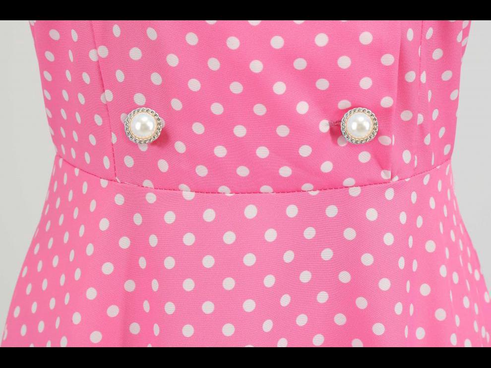 Ретро 2023 г. Платье-халат Одри Хепберн в горошек с отворотом