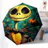 1 Auto Open Jack Skellington, Nightmare Before Christmas Themed Colorful 8-rib Portable Umbrella for Men and Women, A Compact Commuting Comp