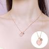 [Rosemont] Silver Rose Quartz Heart Necklace Rc24B11A