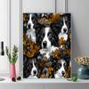 Border Collie and plants Pattern  3pcs 100% Round Full Drill 5D DIY Diamond Painting Embroidery Cross Stitch Rhinestone Décor