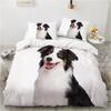 Dog Duvet Cover Set Double Queen King Size Bedding Set Black And White Border Shepherd Soft Comfortable 2/3pcs Twin Quilt Cover