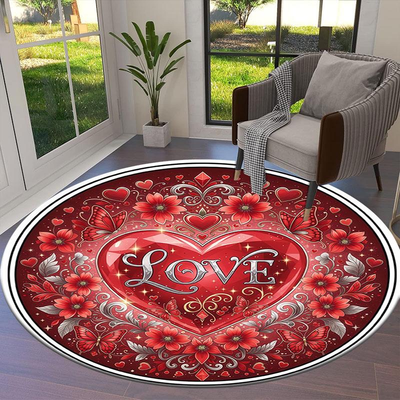 ColorfulLove Round Area Rug,Carpet Rug for Living Room Bedroom Sofa Playroom Decor,Non slip Floor Mat