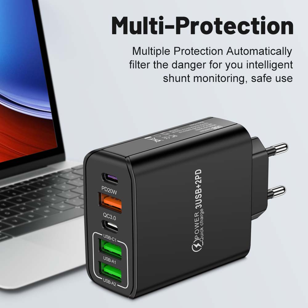 80 Вт USB зарядное устройство PD быстрая зарядка тип C мобильный телефон адаптер для iPhone 15 быстрая зарядка ЕС/США/Великобритания вилка настенное зарядное устройство