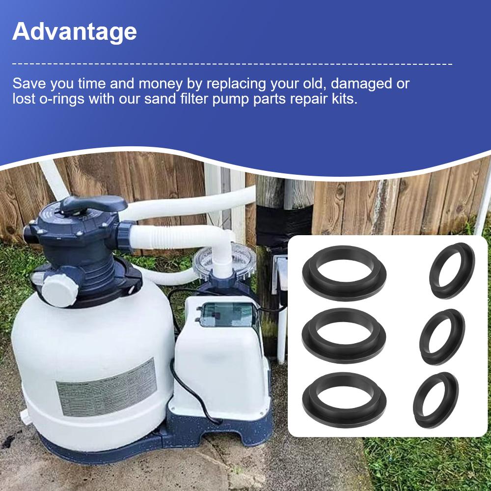 Compatible With Intex Sand Filtration Pump Motor 6Pcs Pool Filter Gasket Swimming Pool Accessories Replace O-Ring Gasket