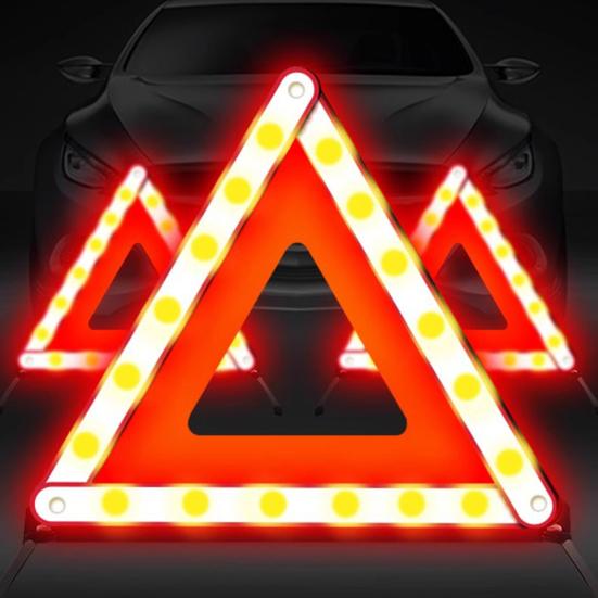 Светоотражающий автомобильный штатив Аварийный складной предупреждающий треугольник Стойка 45 см Длина стороны Видимость ночью Устойчивый металлический автомобильный кронштейн