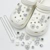 Shoe Charm for Crocs DIY Gemstone Cartoon Bear Chain Rhinestones Shoe Decoration Buckle for Croc Charms Hole Shoes Accessories