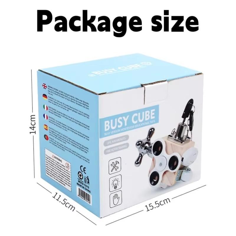 Деревянный развивающий куб-фиджет для детей и взрослых Монтессори Образовательная дорожная сенсорная развивающая доска для изучения основных жизненных навыков