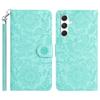 For Samsung Galaxy S26 Case Flower Imprint Leather Flip Wallet Phone Cover with Wrist Strap