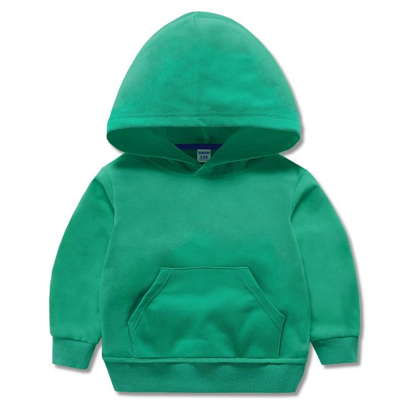1-8 Years Kids Hoody Children Spring/Autumn Solid Color Sweatshirt Abdomen Pocket