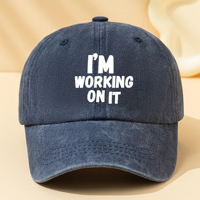 Im Working On It Baseball Cap Washed Cotton Adjustable Casual Outdoor Hat Unisex