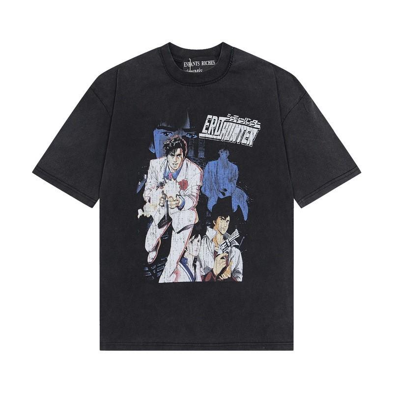 2025 Loose Fit Short Sleeve T-Shirt Men Women Cartoon Letter Print Casual Top