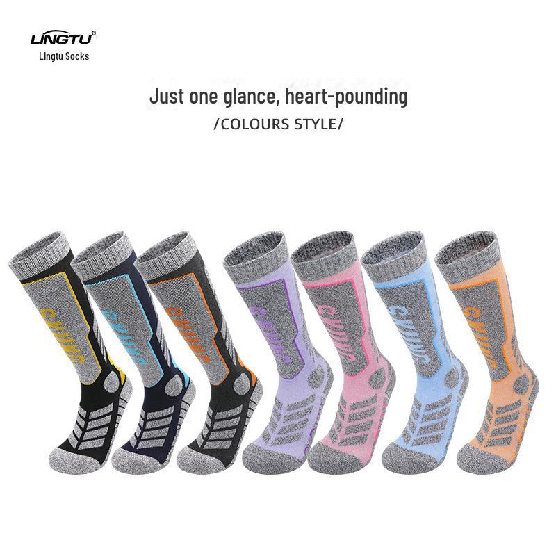 «Унисекс длинные лыжные носки — теплые, плотные хлопковые для занятий спортом на открытом воздухе»