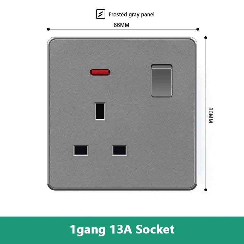 Великобритания 13A с USB Type-c 18W быстрая зарядка настенная силовая розетка вилка, Универсальный настенный выключатель света двойной USB электрическая розетка AC110-250V
