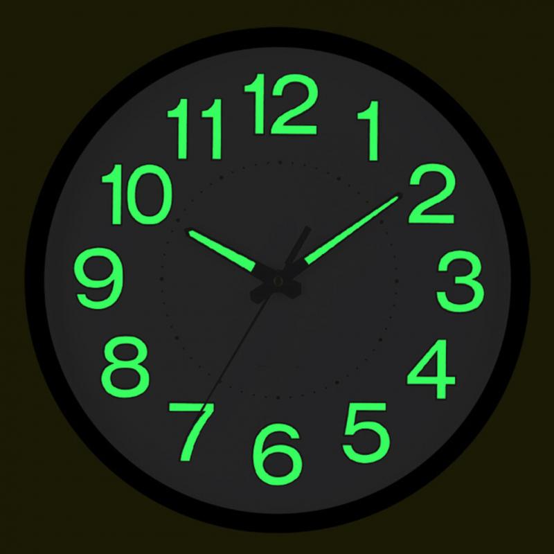 Stiller Quartz-Wanduhr 12 Zoll Weiß ABS Glas Leuchtzend Schlafzimmer Wohnzimmer