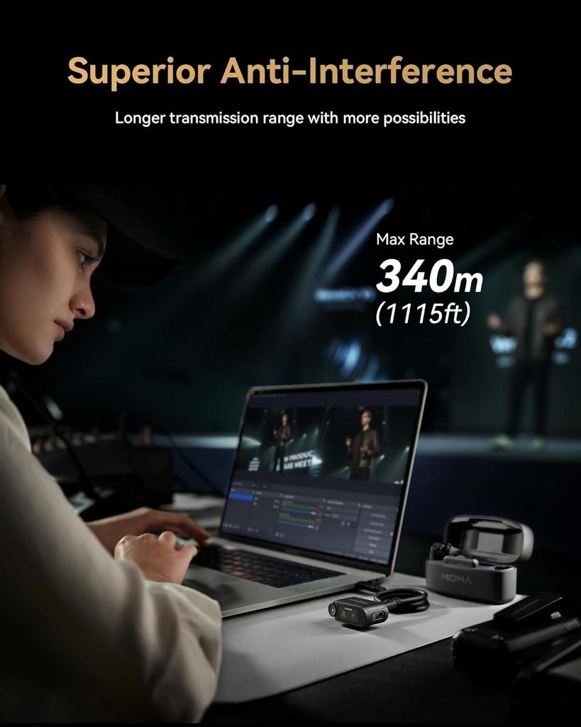 Беспроводной микрофон Hollyland Lark MAX 2 Ultimate Combo для iPhone/камеры/Android, шумоподавление ИИ, беспроводной мониторинг, таймкод