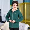5XL Autumn and Winter Women's Hooded Jacket Polar Fleece Plus Velvet Warm Fleece Loose Sweater