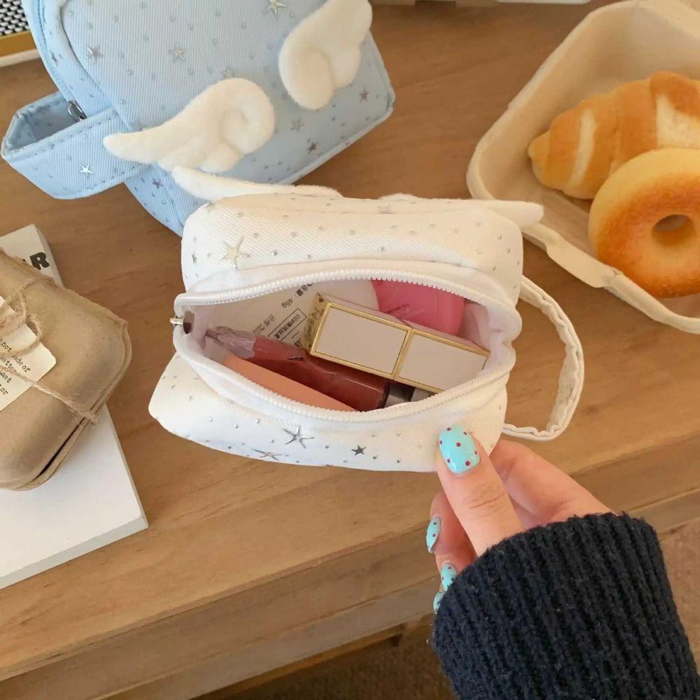 with Handle Makeup Bag for Women Mini Size Travel Cosmetic Organizer Personal Care