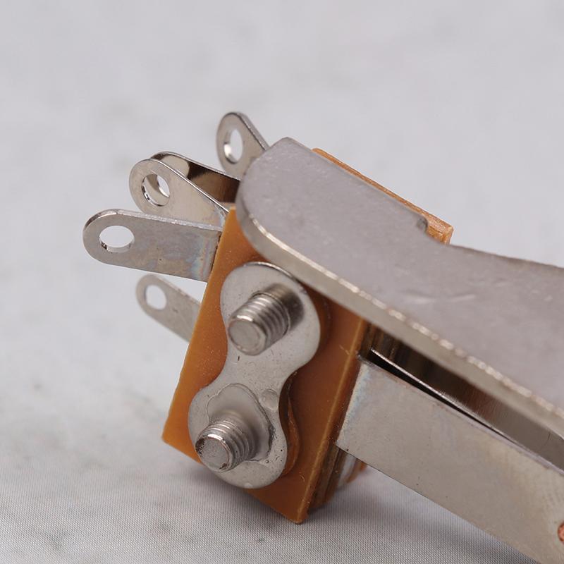 L-Type 3 Way Toggle Switch Right Angle L-Shaped Electric Guitar Pickup Selector Switch With Black/ Yellow/ White Plastic Cap