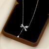 Zhongying Jewelry Ожерелье с бантом и кисточкой в форме капли Женская элегантная цепочка на ключицу