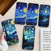 Художественный чехол для телефона «Звездная ночь» для IPhone 17 Air 16 15 14 13 Pro Max 11 12 Черный силиконовый чехол