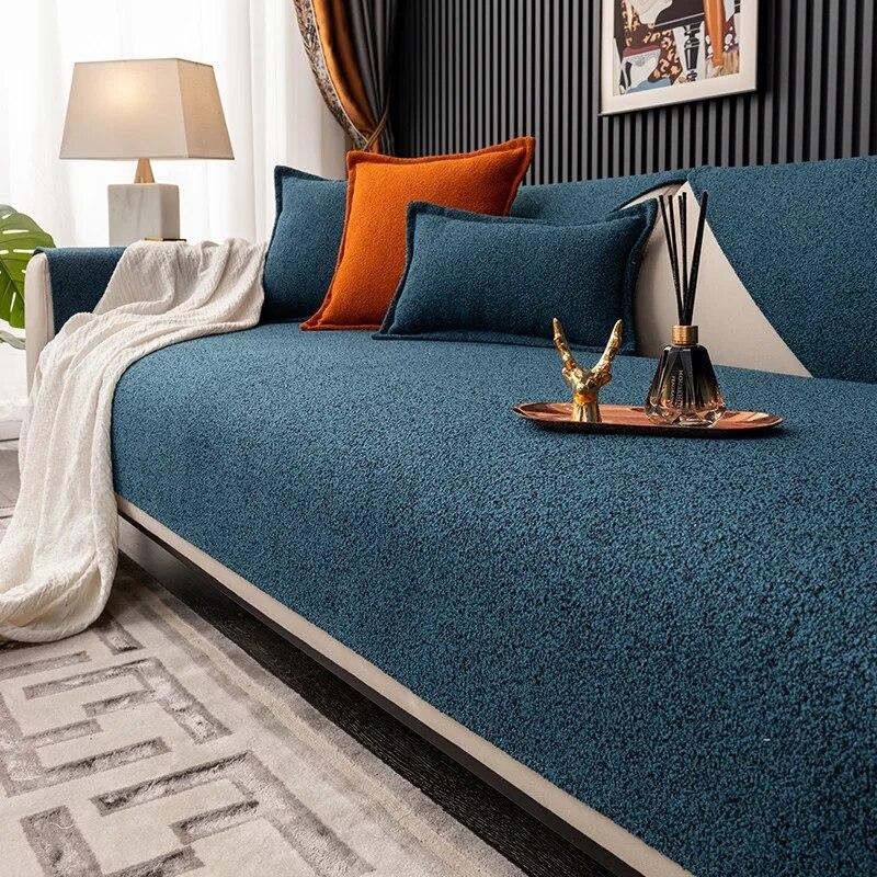 Luxurious  Cotton Linen Sofa Cushion Universall Seat Sofa Mat Anti-skid Couch Cover Modern  Linen Sofa Cover Backrest Towel