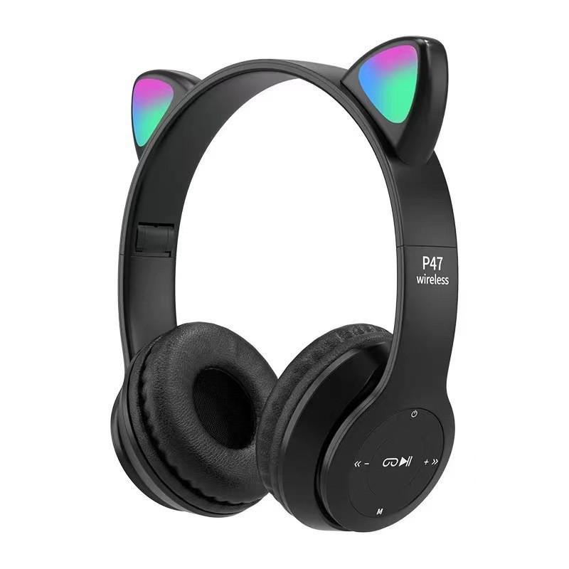Горячая Распродажа P47M Cat Ear Игровая Bluetooth-гарнитура с разноцветными огнями
