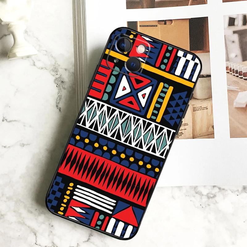 Tribal Aztec Geometric Colour Phone Case For iPhone 17 16 15 14 12 11 13 Pro Max Plus 12 13 Mini 16e 17 Air Cover Coque
