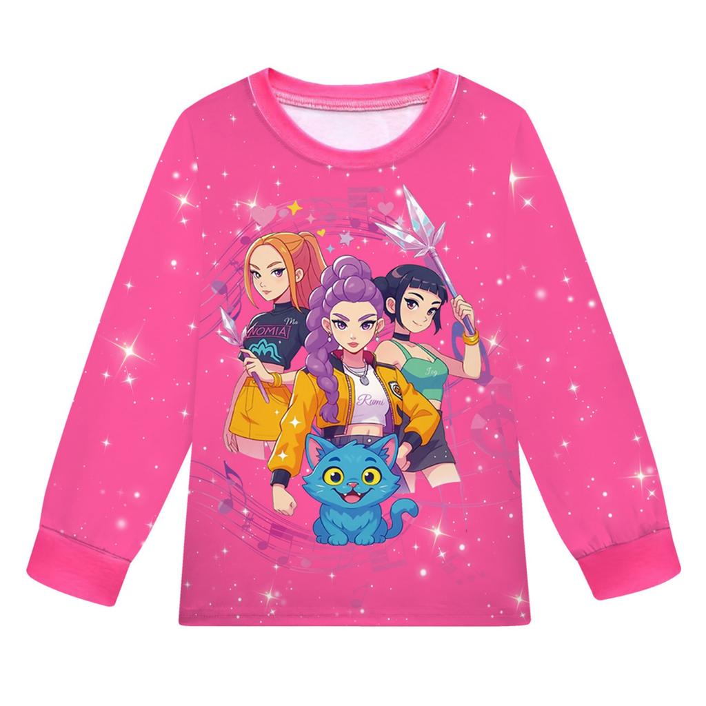 Children's Witch Girls Printed Suit Long Sleeve Pants Suit