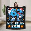 I Was  Now Im  Birthday Flannel Blanket for Kids Boys Girls  Soft Warm Winter Throw for Bed Living Room Sofa