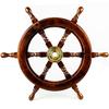 Nautical Handcrafted Wooden Ship Wheel | Pirate's Wall Home Decor & Gifts | Nagina International (Dark Rosewood, 24 Inches)