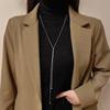 2023 Trend: Titanium Steel Long Chain Sweater Necklace for Women - Autumn/Winter Fashion, Non-Fading Design