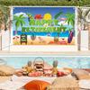 Happy Hawaii Retirement Party Banner - 70.8 inches x 43.3 inches - Durable polyester fabric decorationDJH