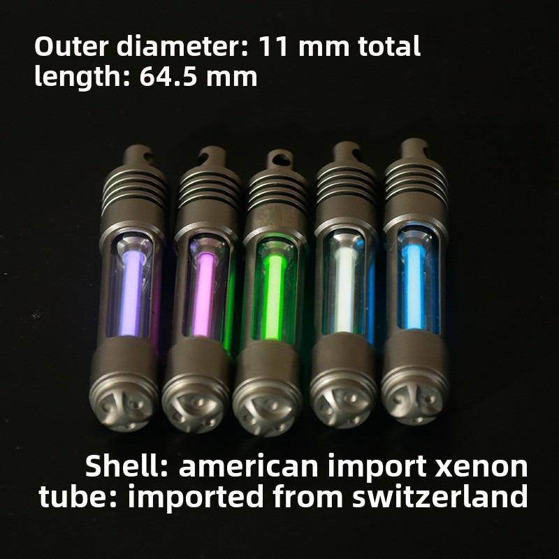 Titanium Alloy T323P Tritium Tube Keychain Pendant Signal Light Self-luminous, Easy To Disassemble
