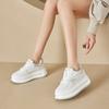Thick-Soled Leather White Shoes Women's New Spring Versatile Single-Layer Shoes Platform Sneakers Height Increasing Insole Casual Sneakers