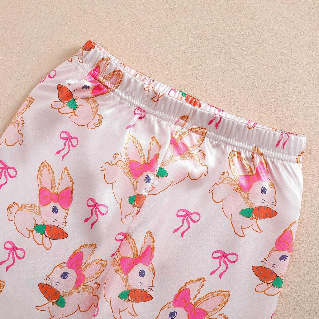 Комплект пижамы с потрепанным пасхальным кроликом - Лонгслив и брюки для осени/зимы