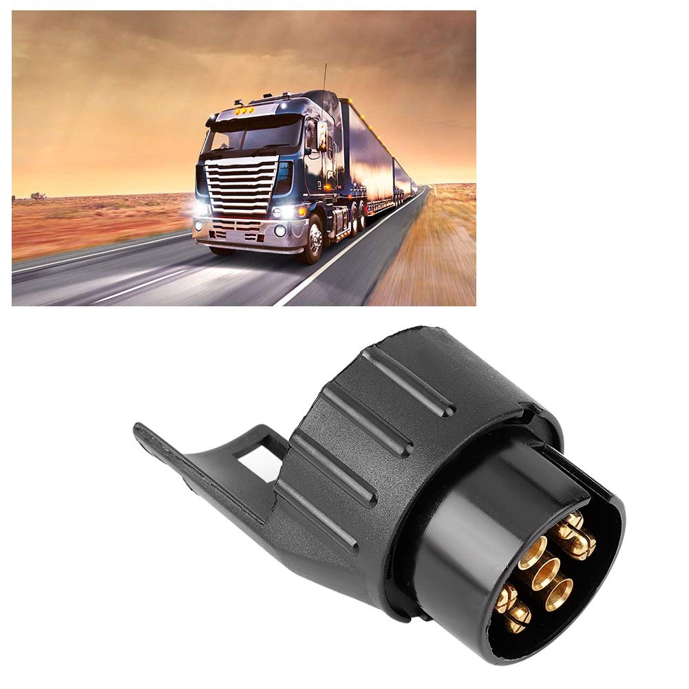 Duokon ABS 7 to 13 Pin Trailer Truck Caravan Tow Socket Plug Converter Adapter (Black)